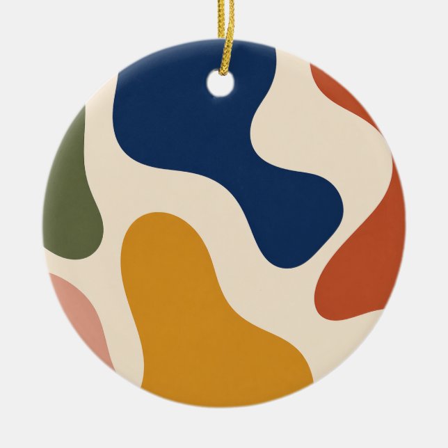 Abstract Boho Mid Century Modern Art Ornament (Front)