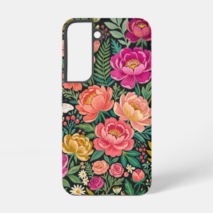 Abstract Boho Peonies Butterflies Samsung Cases