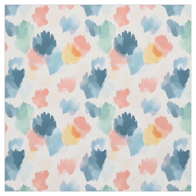 Abstract Boho Rainbow Paint Splotches Fabric (Swatch)