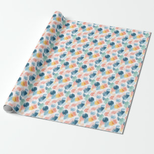 Abstract Boho Rainbow Paint Splotches Wrapping Paper