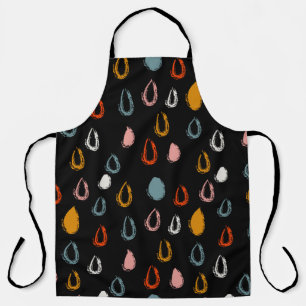 Abstract boho raindrops, tribal doodle. apron