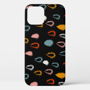 Abstract boho raindrops, tribal doodle. iPhone 12 case