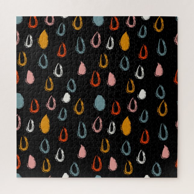 Abstract boho raindrops, tribal doodle. jigsaw puzzle (Vertical)