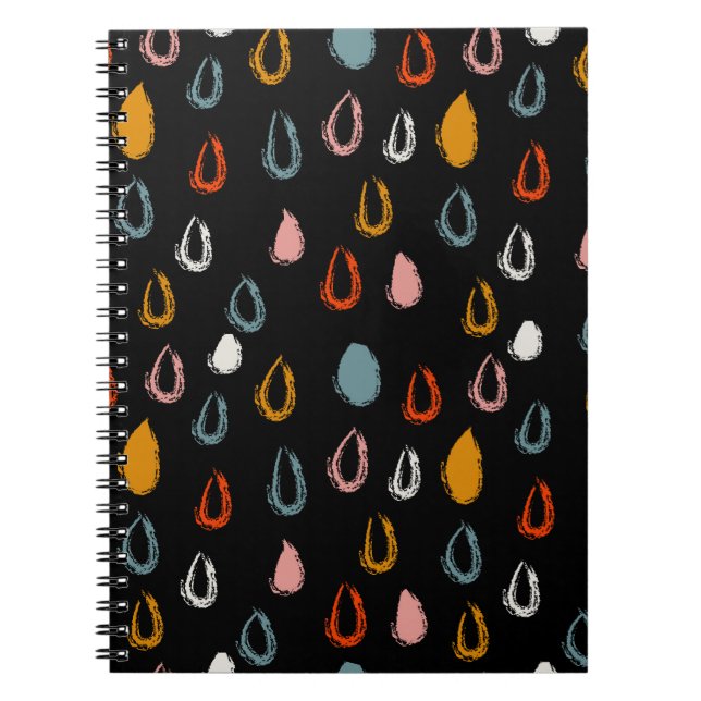 Abstract boho raindrops, tribal doodle. notebook (Front)