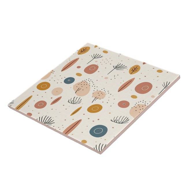 Abstract Boho Retro Modern Collection Ceramic Tile (Side)