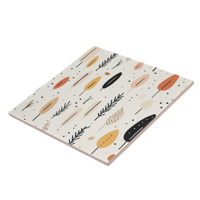 Abstract Boho Retro Trendy Collection Ceramic Tile (Side)