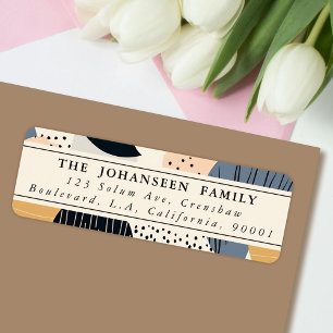 Abstract Boho Shapes Earthy Colors Return Address Label