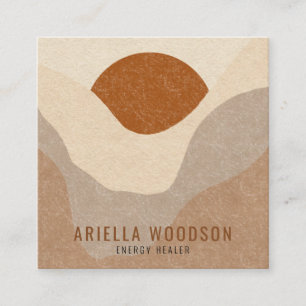 Abstract Boho Terracotta Holistic Energy Healer Square Business Card