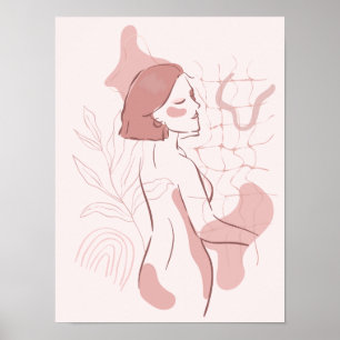 Abstract Boho Woman Illustration  Poster