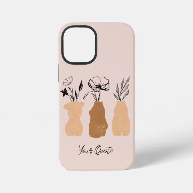 Abstract Boho Women Illustration , Earthy Tones iPhone Case (Back)