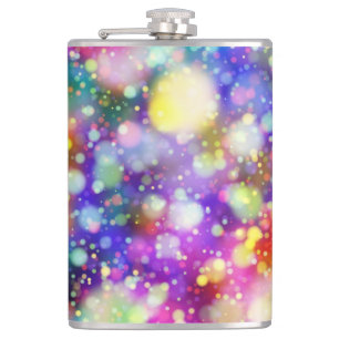 Abstract Bokeh Design Hip Flask