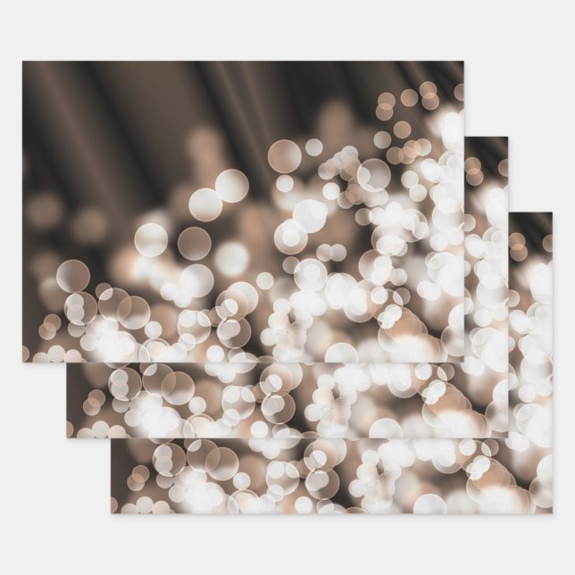 Abstract Bokeh Glowing  Pattern Wrapping Paper Sheet (Set)