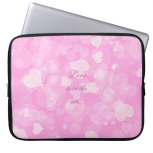 Abstract bokeh pink texture.text. laptop sleeve