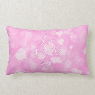 Abstract bokeh pink texture.text. lumbar pillow