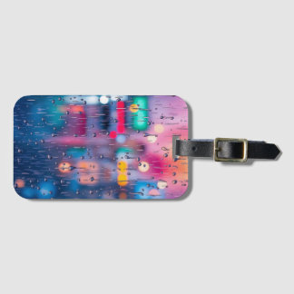 Abstract Bokeh Rain Luggage Tag