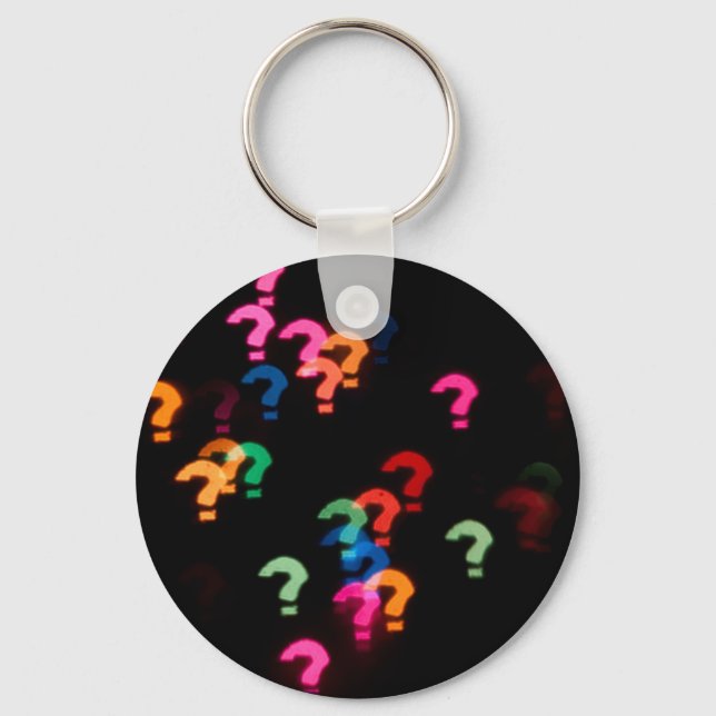Abstract Bokeh shapes Question marks Key Ring (Front)