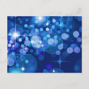 Abstract Bokeh Stars Background ROYAL BLUE CIRCLES Postcard