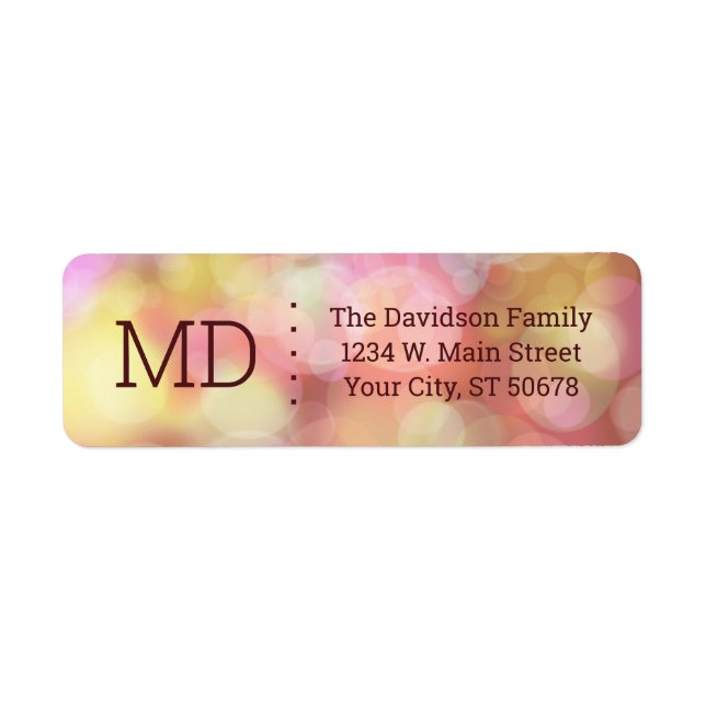 Abstract Bokeh Style Return Address Label (Front)
