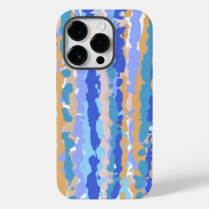 Abstract Bold Graphic Blue Teal Orange Caramel Case-Mate iPhone 14 Pro Case