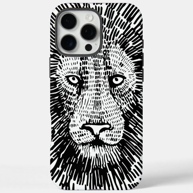 Abstract Bold Lion Face Illustration Case-Mate iPhone Case (Back)