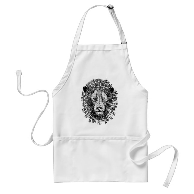 Abstract Bold Lion Face Illustration Standard Apron (Front)