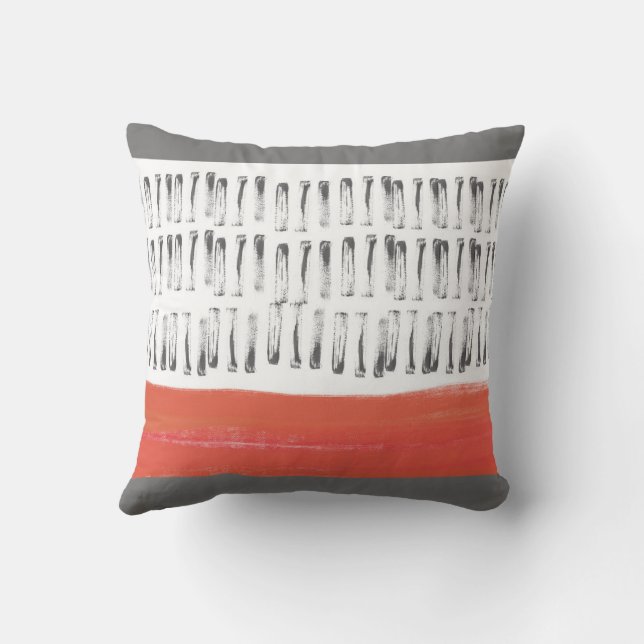  abstract bold stylised pattern design with orange cushion (Back)