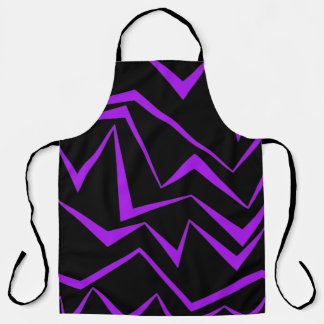 Abstract, bold, vibrant geometric zigzag pattern apron