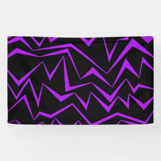 Abstract, bold, vibrant geometric zigzag pattern banner (Horizontal)