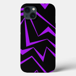 Abstract, bold, vibrant geometric zigzag pattern iPhone 13 case