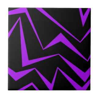 Abstract, bold, vibrant geometric zigzag pattern ceramic tile