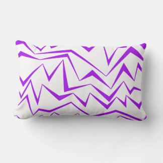 Abstract, bold, vibrant geometric zigzag pattern lumbar cushion