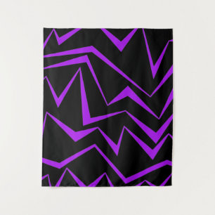 Abstract, bold, vibrant geometric zigzag pattern tapestry