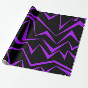 Abstract, bold, vibrant geometric zigzag pattern wrapping paper
