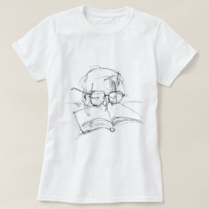 Abstract Book Lover Portrait T-Shirt