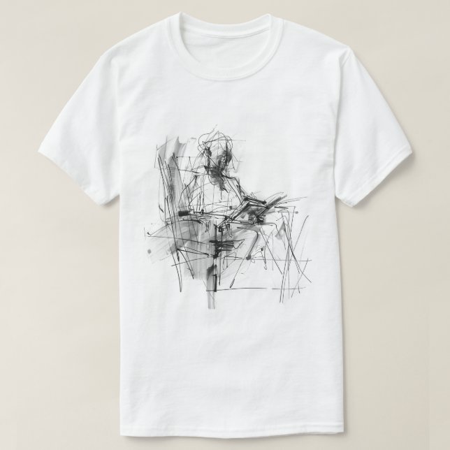 Abstract Book Reader T-Shirt (Design Front)