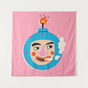 Abstract boom face tapestry