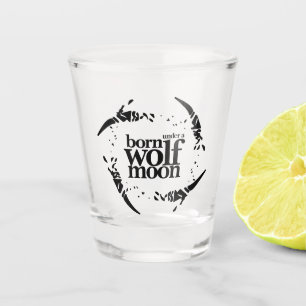 Abstract Born Under a Wolf Moon Shot Glass