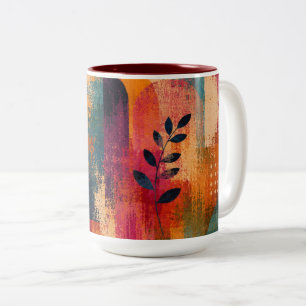 Abstract Botanical Accent Mug