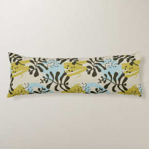 Abstract Botanical Bohemian Pastel Green Blue Body Cushion