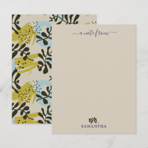 Abstract Botanical Bohemian Pastel Green Blue Card