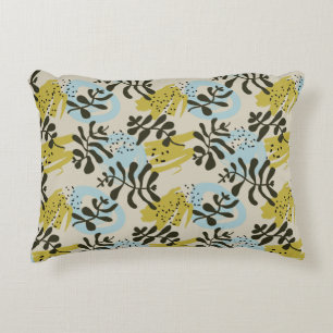 Abstract Botanical Bohemian Pastel Green Blue Decorative Cushion
