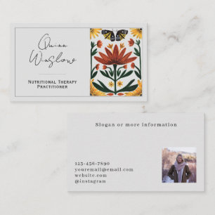 Abstract Botanical Business Card with Photo