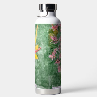 Abstract botanical design water bottle