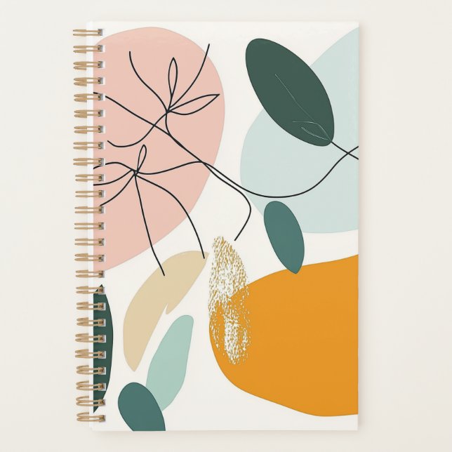 Abstract Botanical Earth Tones Planner (Front)