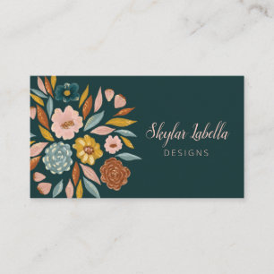 Abstract Botanical Floral & Leaf Oil Painting Business Card