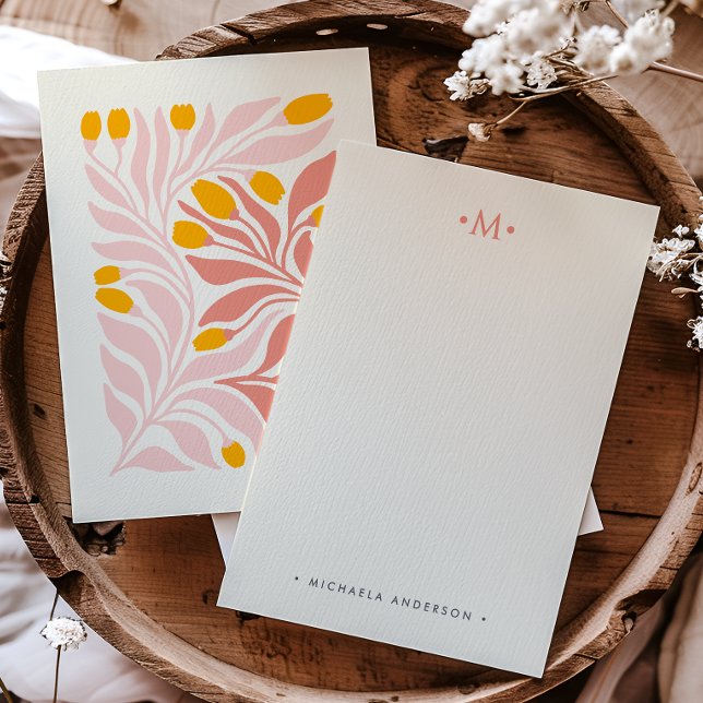 Abstract Botanical Floral Monogram & Name Card (Creator Uploaded)