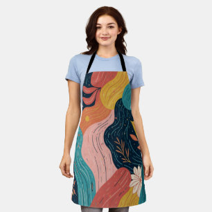 Abstract Botanical Flow Apron