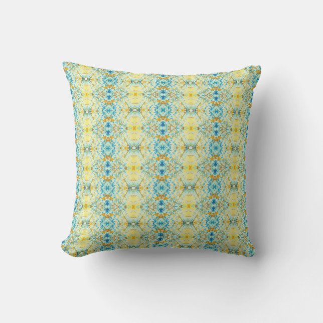 Abstract Botanical Kaleidoscope Outdoor Pillow (Front)