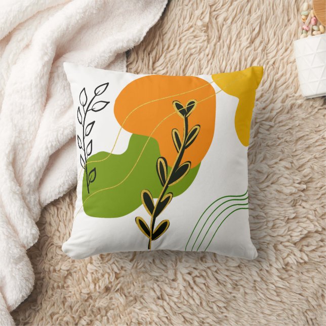 Abstract Botanical Leaf Cushion (Blanket)