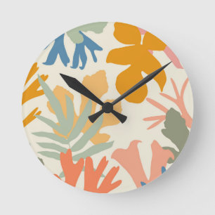 Abstract Botanical Leaves #1 #wall #art Round Clock